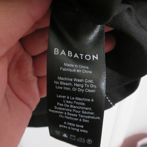 Babaton Womens Sz S Herrick Black Plunge Neckline Sleeveless Structured Blouse - Picture 8 of 9